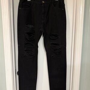 Stylish Black Distressed Men Jeans